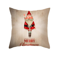 HKM-066323 Minimalist Christmas Printing Peach Skin Velvet Sofa Cushion Pillow Cover
