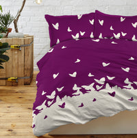 HKM-066323 Reversible Butterfly 3-Piece Comfort Bedding Set - Ultra Soft Microfiber, Lightweight, Machine Washable