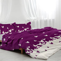 HKM-066323 Reversible Butterfly 3-Piece Comfort Bedding Set - Ultra Soft Microfiber, Lightweight, Machine Washable