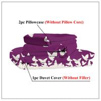 HKM-066323 Reversible Butterfly 3-Piece Comfort Bedding Set - Ultra Soft Microfiber, Lightweight, Machine Washable