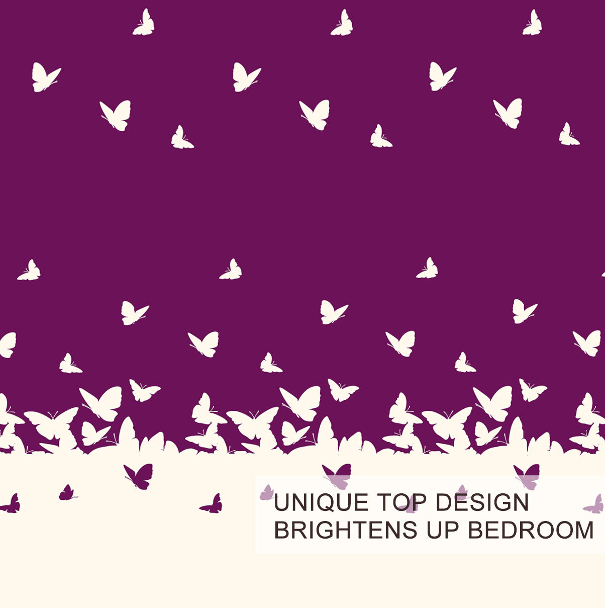 HKM-066323 Reversible Butterfly 3-Piece Comfort Bedding Set - Ultra Soft Microfiber, Lightweight, Machine Washable