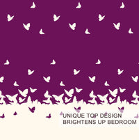 HKM-066323 Reversible Butterfly 3-Piece Comfort Bedding Set - Ultra Soft Microfiber, Lightweight, Machine Washable