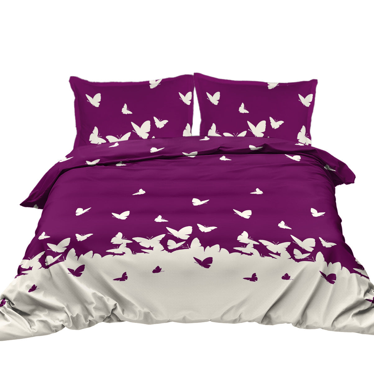 HKM-066323 Reversible Butterfly 3-Piece Comfort Bedding Set - Ultra Soft Microfiber, Lightweight, Machine Washable