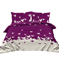 HKM-066323 Reversible Butterfly 3-Piece Comfort Bedding Set - Ultra Soft Microfiber, Lightweight, Machine Washable