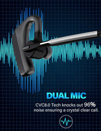 HKM-066387 Bluetooth Headset with Dual Mic Noise Cancellation and Long Battery Life