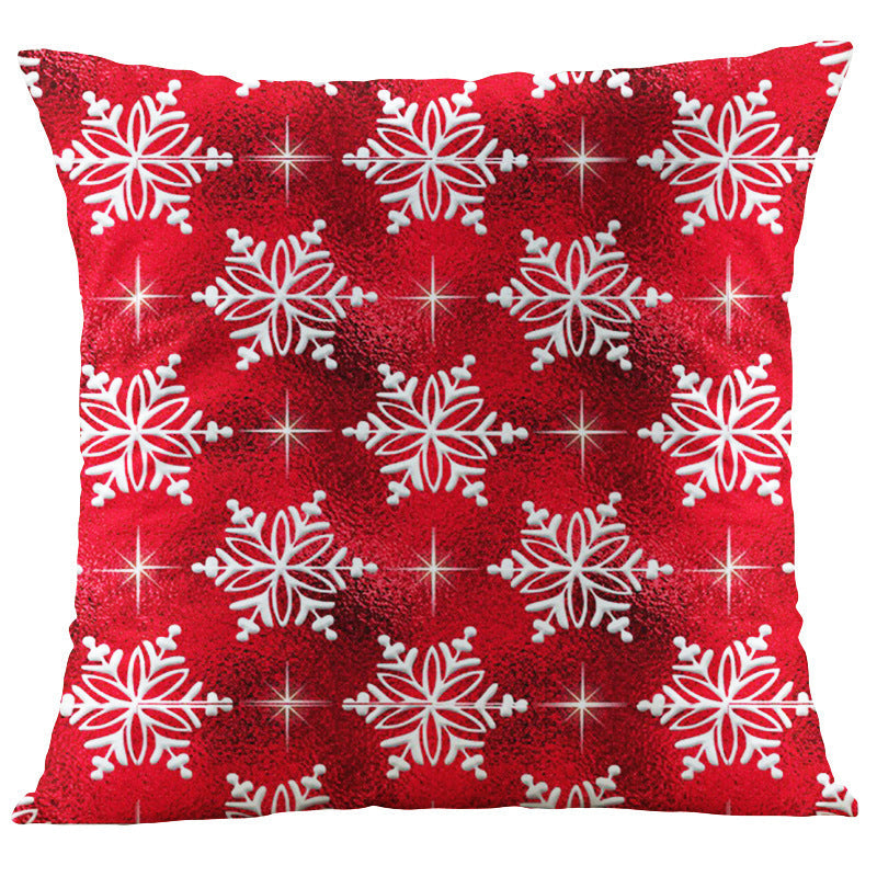 HKM-066387 Digital Printed Christmas Pillowcase - Super Soft Short Plush Cushion Cover, 45x45cm, PP Cotton Filling