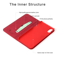 HKM-066579 Ultra-Thin Leather Card Holder Wallet for Apple Mobile Phones - Copper Coin Pattern