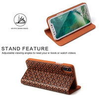 HKM-066579 Ultra-Thin Leather Card Holder Wallet for Apple Mobile Phones - Copper Coin Pattern