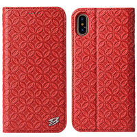 HKM-066579 Ultra-Thin Leather Card Holder Wallet for Apple Mobile Phones - Copper Coin Pattern