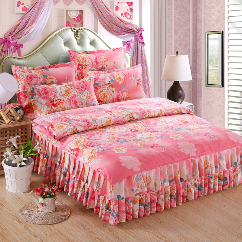 HKM-066643 Four Piece Personalized Fashion Cotton Bedding Set - 100% Pure Cotton with Twill Weave and Reactive Printing