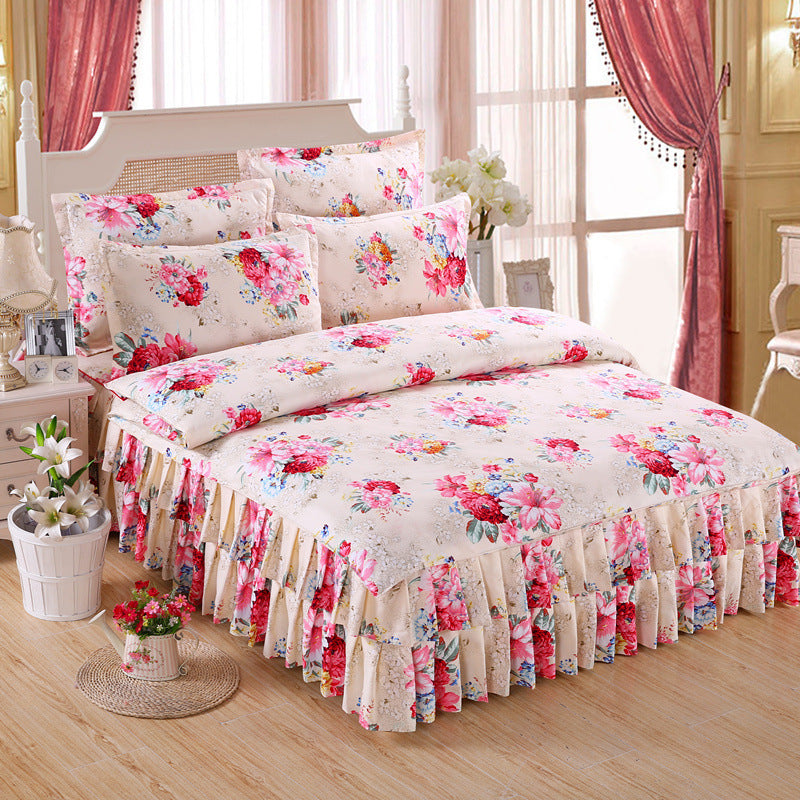 HKM-066643 Four Piece Personalized Fashion Cotton Bedding Set - 100% Pure Cotton with Twill Weave and Reactive Printing