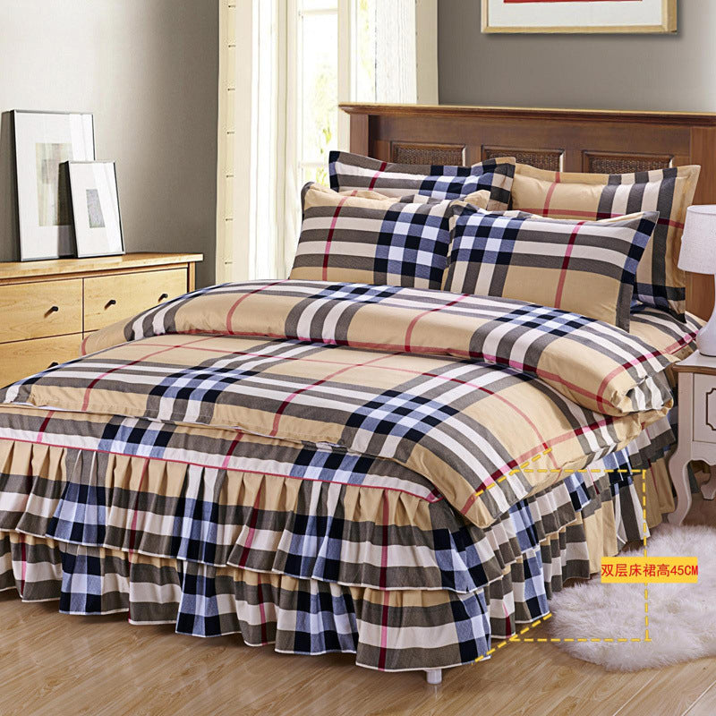 HKM-066643 Four Piece Personalized Fashion Cotton Bedding Set - 100% Pure Cotton with Twill Weave and Reactive Printing