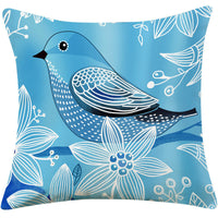 HKM-066707 Country Pastoral Floral and Bird Cushion Cover, Cotton and Linen Pillowcase 45x45cm and 30x50cm Sizes