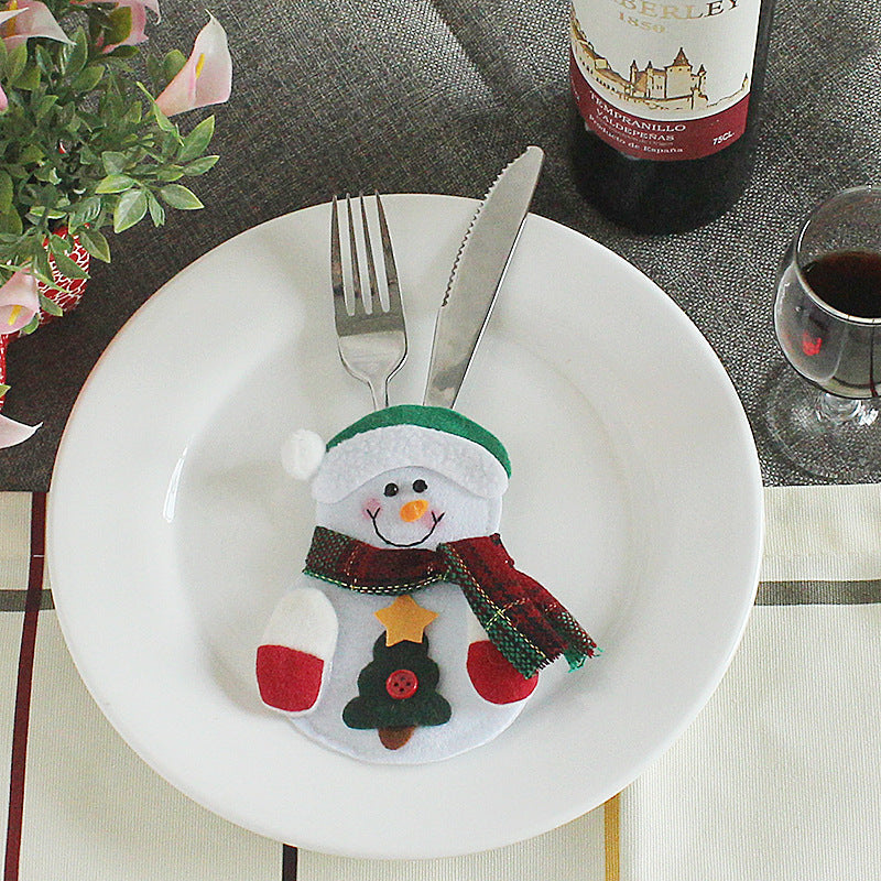 HKM-066771 Festive Christmas Knife and Fork Set - Fabric, Multiple Sizes Available, 1 to 6 Pieces