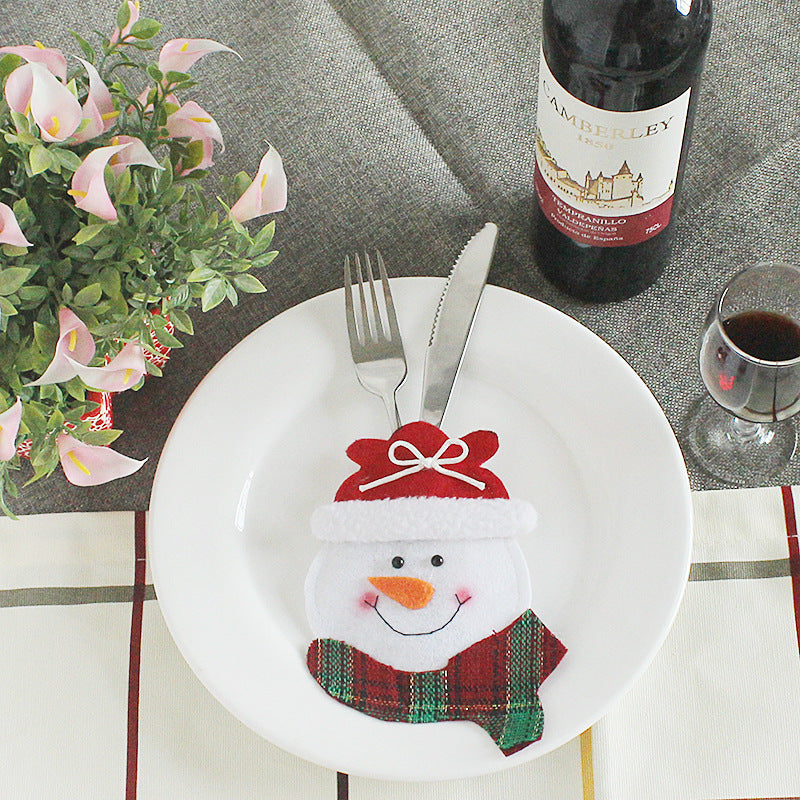 HKM-066771 Festive Christmas Knife and Fork Set - Fabric, Multiple Sizes Available, 1 to 6 Pieces