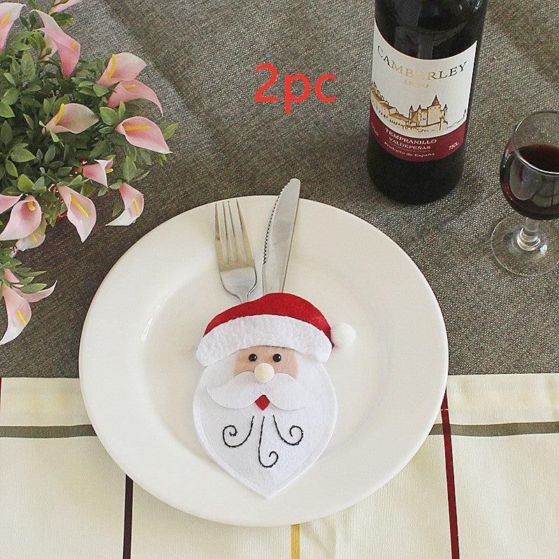 HKM-066771 Festive Christmas Knife and Fork Set - Fabric, Multiple Sizes Available, 1 to 6 Pieces