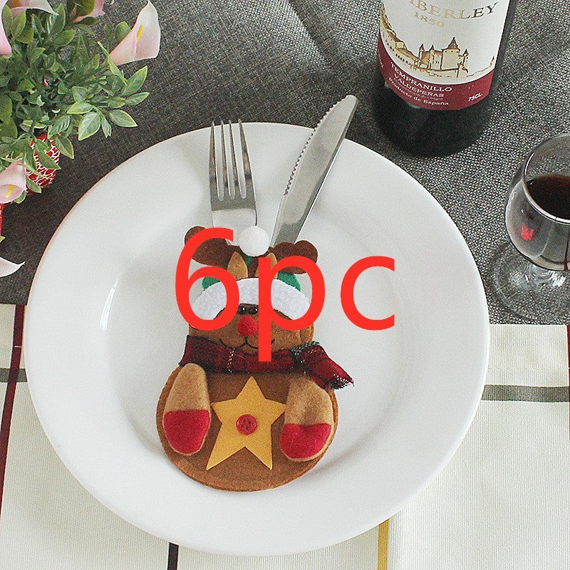 HKM-066771 Festive Christmas Knife and Fork Set - Fabric, Multiple Sizes Available, 1 to 6 Pieces