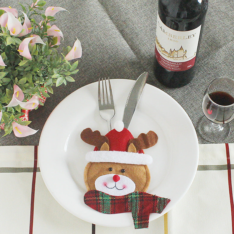 HKM-066771 Festive Christmas Knife and Fork Set - Fabric, Multiple Sizes Available, 1 to 6 Pieces