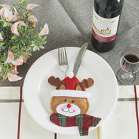 HKM-066771 Festive Christmas Knife and Fork Set - Fabric, Multiple Sizes Available, 1 to 6 Pieces