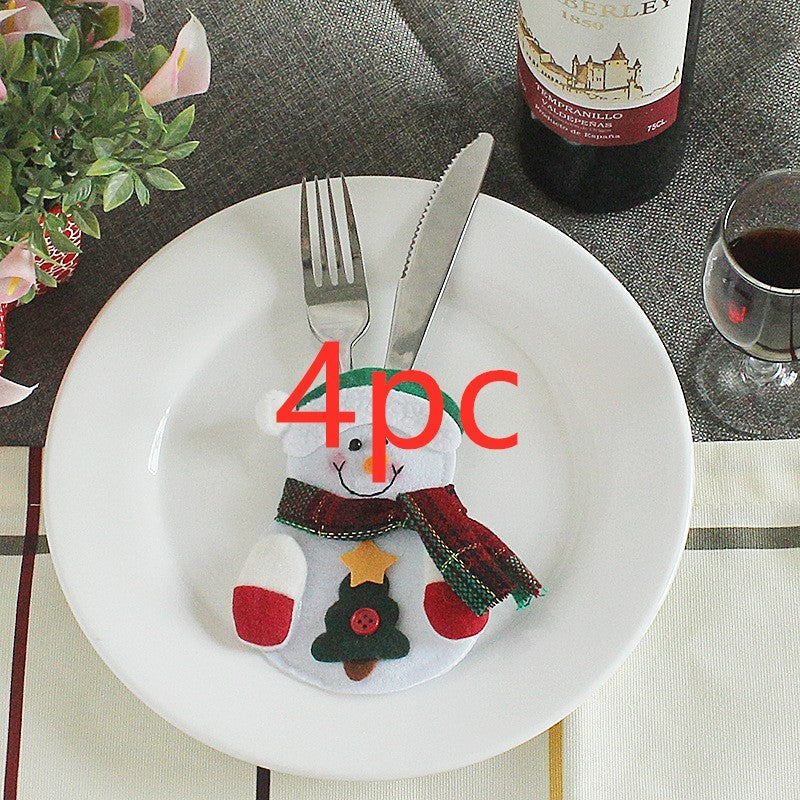 HKM-066771 Festive Christmas Knife and Fork Set - Fabric, Multiple Sizes Available, 1 to 6 Pieces