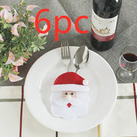 HKM-066771 Festive Christmas Knife and Fork Set - Fabric, Multiple Sizes Available, 1 to 6 Pieces