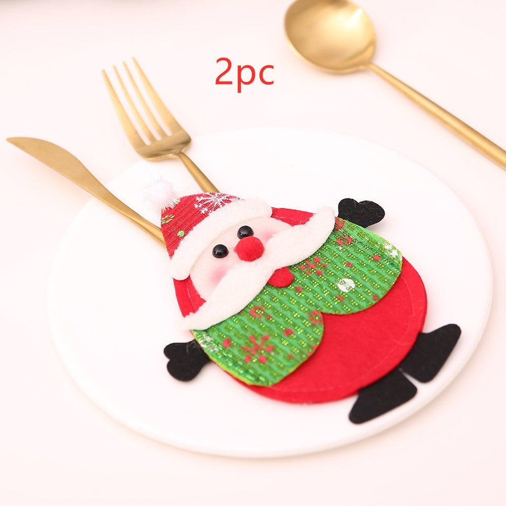 HKM-066771 Festive Christmas Knife and Fork Set - Fabric, Multiple Sizes Available, 1 to 6 Pieces