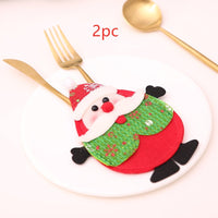 HKM-066771 Festive Christmas Knife and Fork Set - Fabric, Multiple Sizes Available, 1 to 6 Pieces