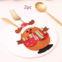 HKM-066771 Festive Christmas Knife and Fork Set - Fabric, Multiple Sizes Available, 1 to 6 Pieces