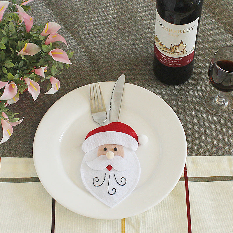 HKM-066771 Festive Christmas Knife and Fork Set - Fabric, Multiple Sizes Available, 1 to 6 Pieces