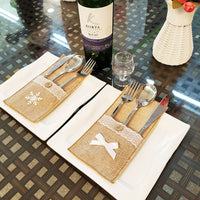 HKM-066771 Festive Christmas Knife and Fork Set - Fabric, Multiple Sizes Available, 1 to 6 Pieces