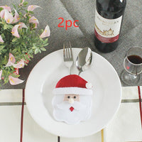 HKM-066771 Festive Christmas Knife and Fork Set - Fabric, Multiple Sizes Available, 1 to 6 Pieces