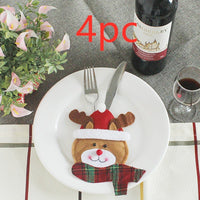 HKM-066771 Festive Christmas Knife and Fork Set - Fabric, Multiple Sizes Available, 1 to 6 Pieces