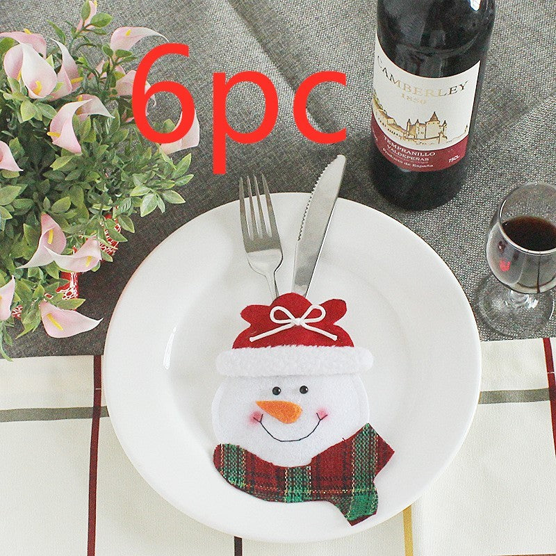 HKM-066771 Festive Christmas Knife and Fork Set - Fabric, Multiple Sizes Available, 1 to 6 Pieces