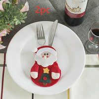 HKM-066771 Festive Christmas Knife and Fork Set - Fabric, Multiple Sizes Available, 1 to 6 Pieces