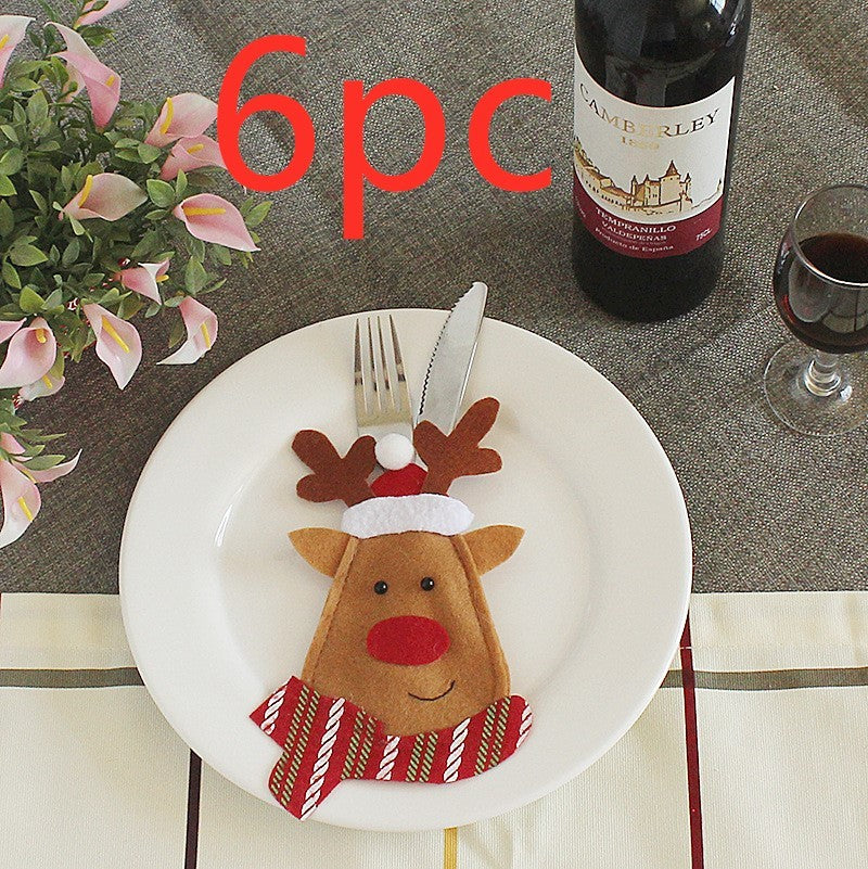 HKM-066771 Festive Christmas Knife and Fork Set - Fabric, Multiple Sizes Available, 1 to 6 Pieces