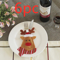 HKM-066771 Festive Christmas Knife and Fork Set - Fabric, Multiple Sizes Available, 1 to 6 Pieces