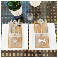 HKM-066771 Festive Christmas Knife and Fork Set - Fabric, Multiple Sizes Available, 1 to 6 Pieces