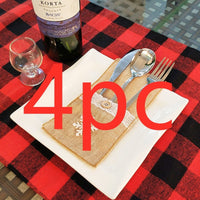 HKM-066771 Festive Christmas Knife and Fork Set - Fabric, Multiple Sizes Available, 1 to 6 Pieces
