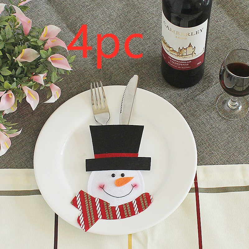 HKM-066771 Festive Christmas Knife and Fork Set - Fabric, Multiple Sizes Available, 1 to 6 Pieces