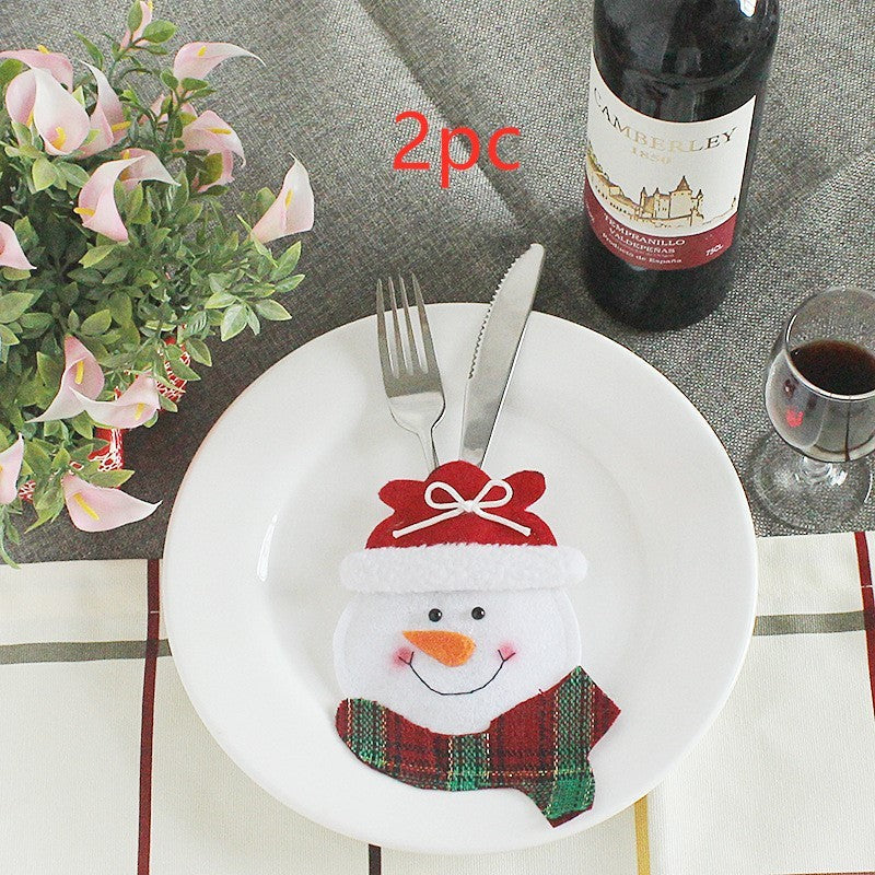 HKM-066771 Festive Christmas Knife and Fork Set - Fabric, Multiple Sizes Available, 1 to 6 Pieces