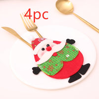 HKM-066771 Festive Christmas Knife and Fork Set - Fabric, Multiple Sizes Available, 1 to 6 Pieces