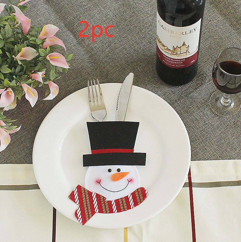 HKM-066771 Festive Christmas Knife and Fork Set - Fabric, Multiple Sizes Available, 1 to 6 Pieces