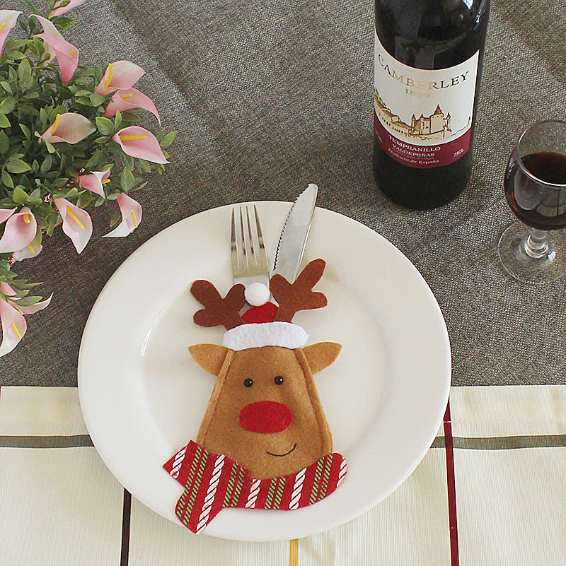 HKM-066771 Festive Christmas Knife and Fork Set - Fabric, Multiple Sizes Available, 1 to 6 Pieces
