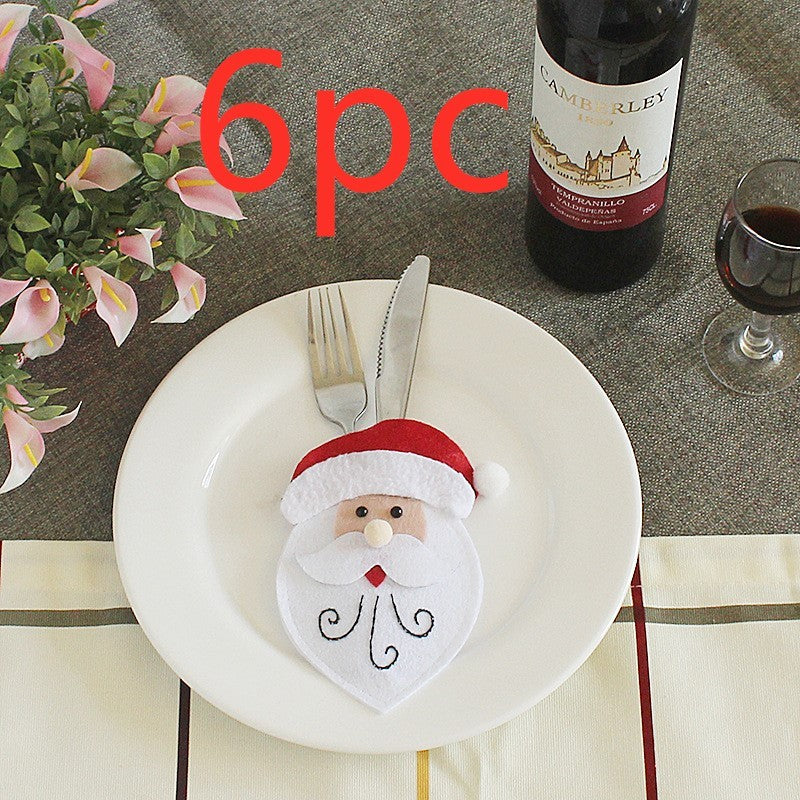 HKM-066771 Festive Christmas Knife and Fork Set - Fabric, Multiple Sizes Available, 1 to 6 Pieces