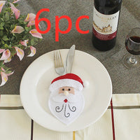 HKM-066771 Festive Christmas Knife and Fork Set - Fabric, Multiple Sizes Available, 1 to 6 Pieces
