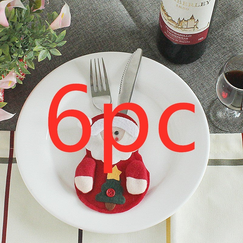 HKM-066771 Festive Christmas Knife and Fork Set - Fabric, Multiple Sizes Available, 1 to 6 Pieces