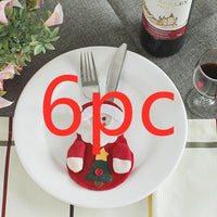 HKM-066771 Festive Christmas Knife and Fork Set - Fabric, Multiple Sizes Available, 1 to 6 Pieces