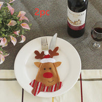 HKM-066771 Festive Christmas Knife and Fork Set - Fabric, Multiple Sizes Available, 1 to 6 Pieces