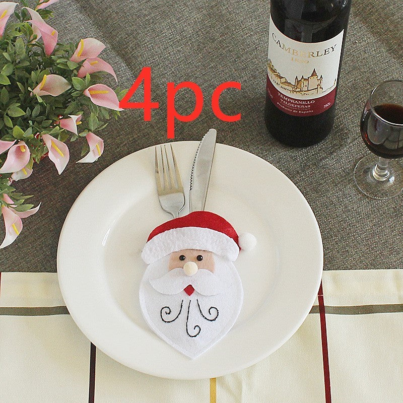 HKM-066771 Festive Christmas Knife and Fork Set - Fabric, Multiple Sizes Available, 1 to 6 Pieces