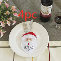 HKM-066771 Festive Christmas Knife and Fork Set - Fabric, Multiple Sizes Available, 1 to 6 Pieces